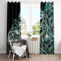 Maori Matariki - Manaia Window Curtain Emerald Paua Shell LT7 - Polynesian Pride