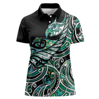 Maori Matariki - Manaia Women Polo Shirt Emerald Paua Shell LT7 Female Green - Polynesian Pride