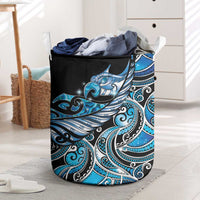Maori Matariki - Manaia Laundry Basket Galaxy Blue Paua Shell LT7 Blue - Polynesian Pride