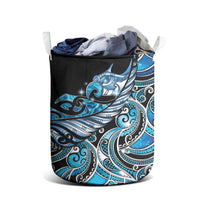 Maori Matariki - Manaia Laundry Basket Galaxy Blue Paua Shell LT7 - Polynesian Pride