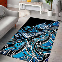 Maori Matariki - Manaia Area Rug Galaxy Blue Paua Shell LT7 - Polynesian Pride
