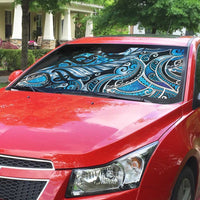 Maori Matariki - Manaia Auto Sun Shade Galaxy Blue Paua Shell LT7 - Polynesian Pride
