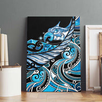 Maori Matariki - Manaia Canvas Wall Art Galaxy Blue Paua Shell LT7 - Polynesian Pride