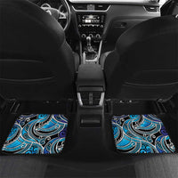 Maori Matariki - Manaia Car Mats Galaxy Blue Paua Shell LT7 Set 2pcs - Back Blue - Polynesian Pride