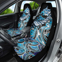 Maori Matariki - Manaia Car Seat Cover Galaxy Blue Paua Shell LT7 - Polynesian Pride