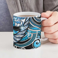 Maori Matariki - Manaia Ceramic Mug Galaxy Blue Paua Shell LT7 - Polynesian Pride