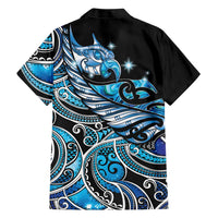 Maori Matariki - Manaia Family Matching Summer Maxi Dress and Hawaiian Shirt Galaxy Blue Paua Shell