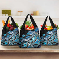Maori Matariki - Manaia Grocery Bag Galaxy Blue Paua Shell LT7 3-pack One Size Blue - Polynesian Pride