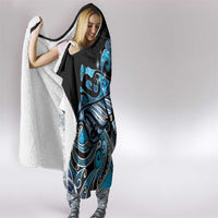 Maori Matariki - Manaia Hooded Blanket Galaxy Blue Paua Shell LT7 - Polynesian Pride