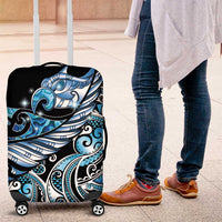 Maori Matariki - Manaia Luggage Cover Galaxy Blue Paua Shell LT7 Blue - Polynesian Pride