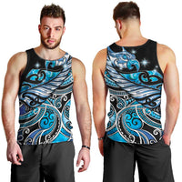 Maori Matariki - Manaia Men Tank Top Galaxy Blue Paua Shell LT7 - Polynesian Pride