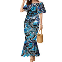 Maori Matariki - Manaia Mermaid Dress Galaxy Blue Paua Shell LT7 Women Blue - Polynesian Pride