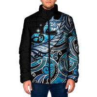 Maori Matariki - Manaia Padded Jacket Galaxy Blue Paua Shell LT7 Men Blue - Polynesian Pride