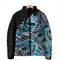 Maori Matariki - Manaia Padded Jacket Galaxy Blue Paua Shell LT7 - Polynesian Pride