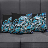 Maori Matariki - Manaia Pillow Cover Galaxy Blue Paua Shell LT7 - Polynesian Pride