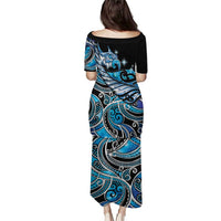 Maori Matariki - Manaia Puletasi Galaxy Blue Paua Shell LT7 - Polynesian Pride