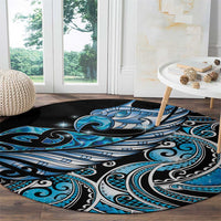 Maori Matariki - Manaia Round Carpet Galaxy Blue Paua Shell LT7 - Polynesian Pride