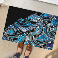 Maori Matariki - Manaia Rubber Doormat Galaxy Blue Paua Shell LT7 - Polynesian Pride