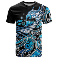Maori Matariki - Manaia T Shirt Galaxy Blue Paua Shell LT7 Blue - Polynesian Pride