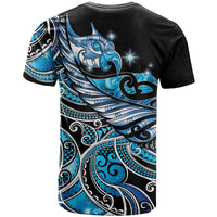Maori Matariki - Manaia T Shirt Galaxy Blue Paua Shell LT7 - Polynesian Pride