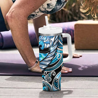 Maori Matariki - Manaia Tumbler With Handle Galaxy Blue Paua Shell LT7 - Polynesian Pride