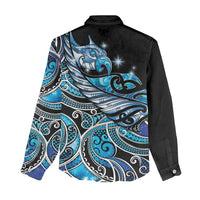 Maori Matariki - Manaia Women Casual Shirt Galaxy Blue Paua Shell LT7 - Polynesian Pride