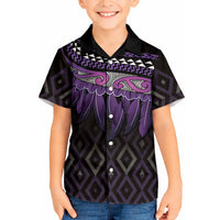 Aotearoa Maori Ngati Porou Iwi Kid Hawaiian Shirt Korowai Tukutuku Kaokao Motifs