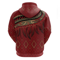 Aotearoa Maori Waikato Tainui Iwi Hoodie Korowai Tukutuku Kaokao Motifs