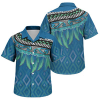 Aotearoa Maori Ngati Kahungunu Iwi Paua Blue Family Matching Long Sleeve Bodycon Dress and Hawaiian Shirt Korowai Tukutuku Kaokao Motifs