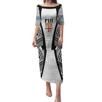 Personalised Fiji Rugby Puletasi 2023 World Cup History Makers - White Ver LT7 Long Dress White - Polynesian Pride