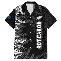 Personalised New Zealand Rugby Hawaiian Shirt Silver Fern Basic 2023 World Cup LT7 Black - Polynesian Pride