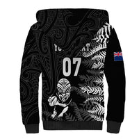 Personalised New Zealand Rugby Sherpa Hoodie Silver Fern Basic 2023 World Cup LT7 - Polynesian Pride