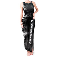 Personalised New Zealand Rugby Tank Maxi Dress Silver Fern Basic 2023 World Cup LT7 Women Black - Polynesian Pride