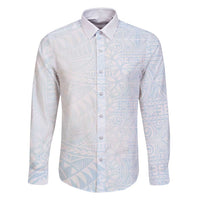 White Sunday Family Matching Long Sleeve Bodycon Dress and Hawaiian Shirt Plumeria Tatau Mix Tapa