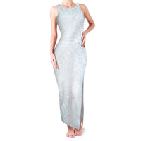 White Sunday Family Matching Tank Maxi Dress and Hawaiian Shirt Plumeria Tatau Mix Tapa