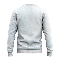 White Sunday Ugly Christmas Sweater Plumeria Tatau Mix Tapa LT7 - Polynesian Pride