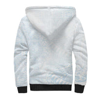 White Sunday Sherpa Hoodie Plumeria Tatau Mix Tapa LT7 - Polynesian Pride