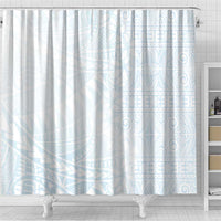 White Sunday Shower Curtain Plumeria Tatau Mix Tapa