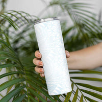 White Sunday Skinny Tumbler Plumeria Tatau Mix Tapa
