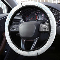 White Sunday Steering Wheel Cover Plumeria Tatau Mix Tapa LT7 - Polynesian Pride