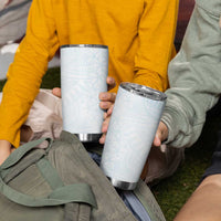White Sunday Tumbler Cup Plumeria Tatau Mix Tapa LT7 - Polynesian Pride