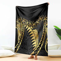 Polynesia Blanket Black & Gold Fancy Plumeria LT7 - Polynesian Pride