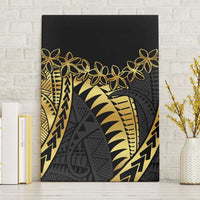 Polynesia Canvas Wall Art Black & Gold Fancy Plumeria LT7 Without Frame Black Gold - Polynesian Pride