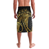 Polynesia Lavalava Black & Gold Fancy Plumeria LT7 - Polynesian Pride