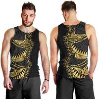 Polynesia Men Tank Top Black & Gold Fancy Plumeria LT7 - Polynesian Pride