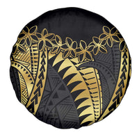 Polynesia Spare Tire Cover Black & Gold Fancy Plumeria LT7 - Polynesian Pride