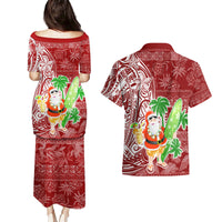 Hawaii Christmas Mele Kalikimaka Couples Matching Puletasi Dress and Hawaiian Shirt Santa Claus LT7 - Polynesian Pride