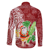 Hawaii Christmas Mele Kalikimaka Family Matching Short Sleeve Bodycon Dress and Hawaiian Shirt Santa Claus LT7 - Polynesian Pride