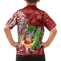 Hawaii Christmas Mele Kalikimaka Kid Hawaiian Shirt Santa Claus LT7 - Polynesian Pride