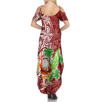 Hawaii Christmas Mele Kalikimaka Summer Maxi Dress Santa Claus LT7 - Polynesian Pride